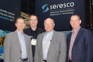 Columbia, Md-based Havtech’s Norm Long, Principal/CEO; Dick Shafer, Vice President; and Joseph Roetering, Principal/President received 2017 Rep of the Year honors from Seresco USA’s Mark Palitza, national sales manager. (second from left). The award was presented at the International Air-Conditioning, Heating and Refrigerating Exposition (AHR Expo 2018) Jan. 23 in Chicago.