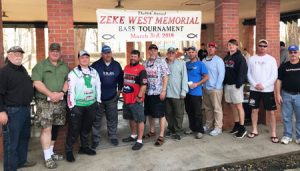 The top 6 fishing teams at the Zeke West Memorial Bass Tournament.