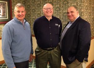 Air Purchases President Rob Engel, Aprilaire District Sales Manager Kevin Durkin, and Air Purchases Vice President Jim Travers.