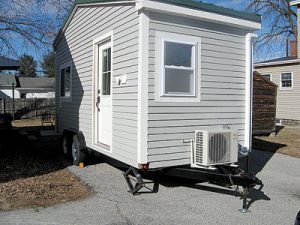 "The Edison," a Tiny House built by students at Marblehead High School in Marblehead, MA