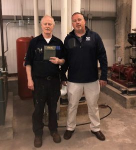 Left to right: James Donaghey of Mahopac, N.Y., Grand Prize Winner, and John Seredinsky, Senior Sales Manager at Goodway Technologies