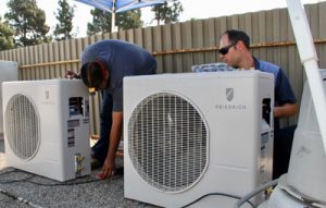 New Friedrich ductless outdoor units installed at KidSTREAM by AirWorks Solutions.