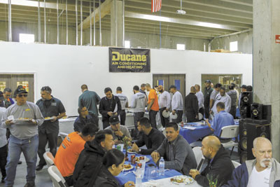 Contractors enjoyed a delicious lunch catered by Caribbean Market.