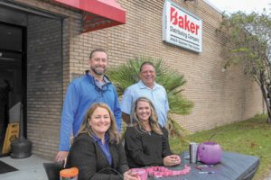 Seated, Amy Meadows of Baker and Andrea Kirikpatrick of Cain Sales; standing: Wyatt Swartz and Mike Plathe of Baker.