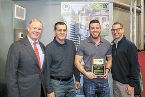 Chris Morley of Morley Associates, Aldo and Al Vieira of 2018 Ecoer Dealer of the Year Aldo’s HVAC, LLC and Aaron Fagan of Ecoer.
