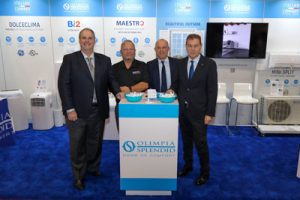 Diego Stefani, Director of Sales & Business Development, Olimpia Splendid USA; Jack Bartell, Manager of Technical Services, Olimpia Splendid USA; Gianni Lupidi CEO, Olimpia Splendid S.p.A; and Sergio Carobba, Export Director, Olimpia Splendid S.p.A.