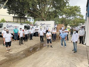 Smyth Air Conditioning installation crews ready to head for the jobsites.